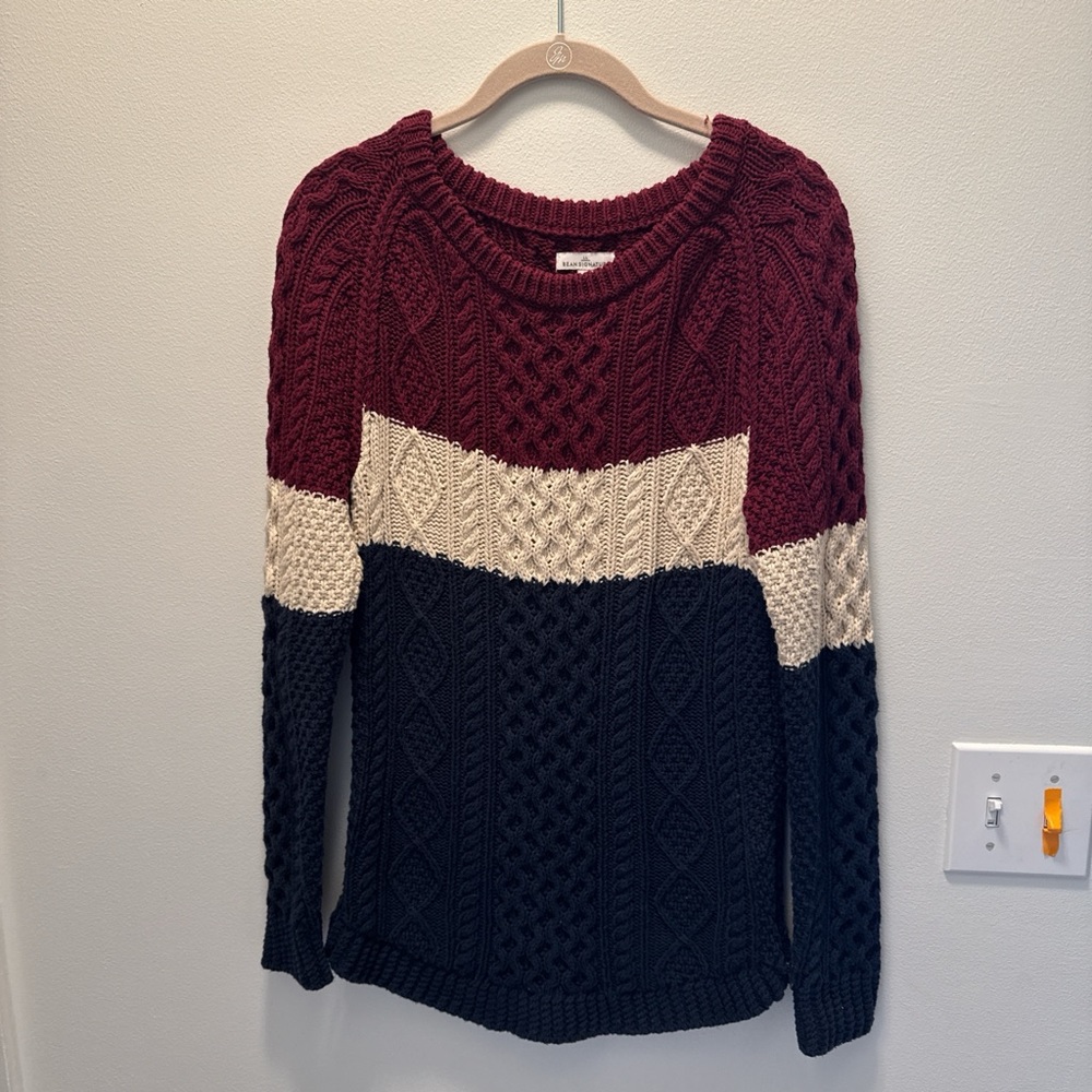 Signature Colorblock Cable Knit Sweater